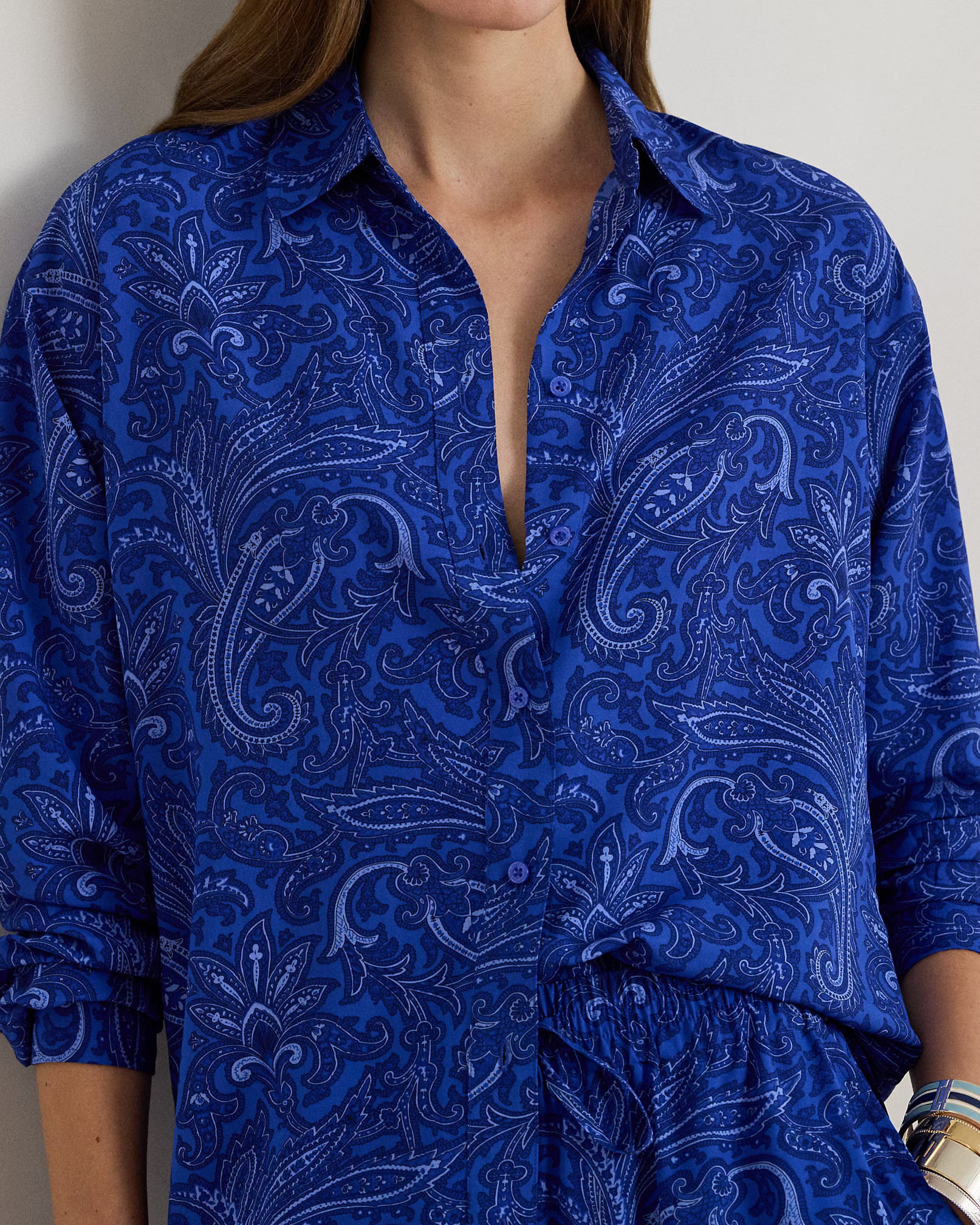 LAUREN RALPH LAUREN - Relaxed Fit Paisley Crepe Shirt