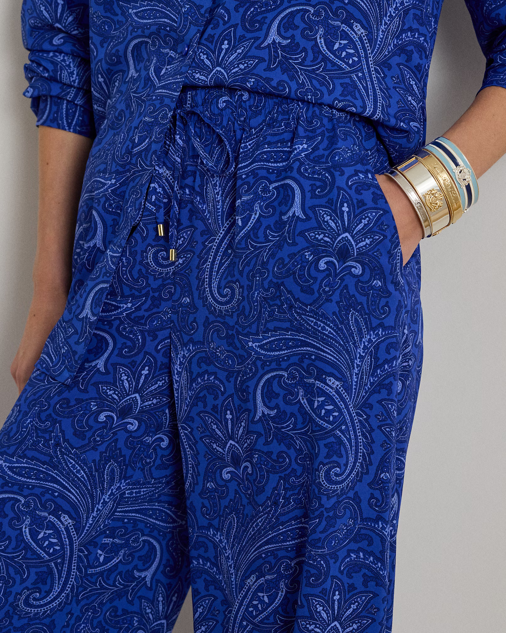 LAUREN RALPH LAUREN - Paisley Crepe Wide-Leg Trouser