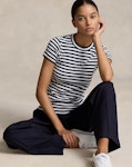 Striped Rib-Knit Cotton Crewneck T-Shirt