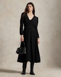 Silk-Blend Blouson Dress