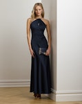 Satin Charmeuse Halter Gown