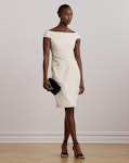 Crepe Off-the-Shoulder Cocktail Dress