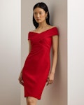 Crepe Off-the-Shoulder Cocktail Dress