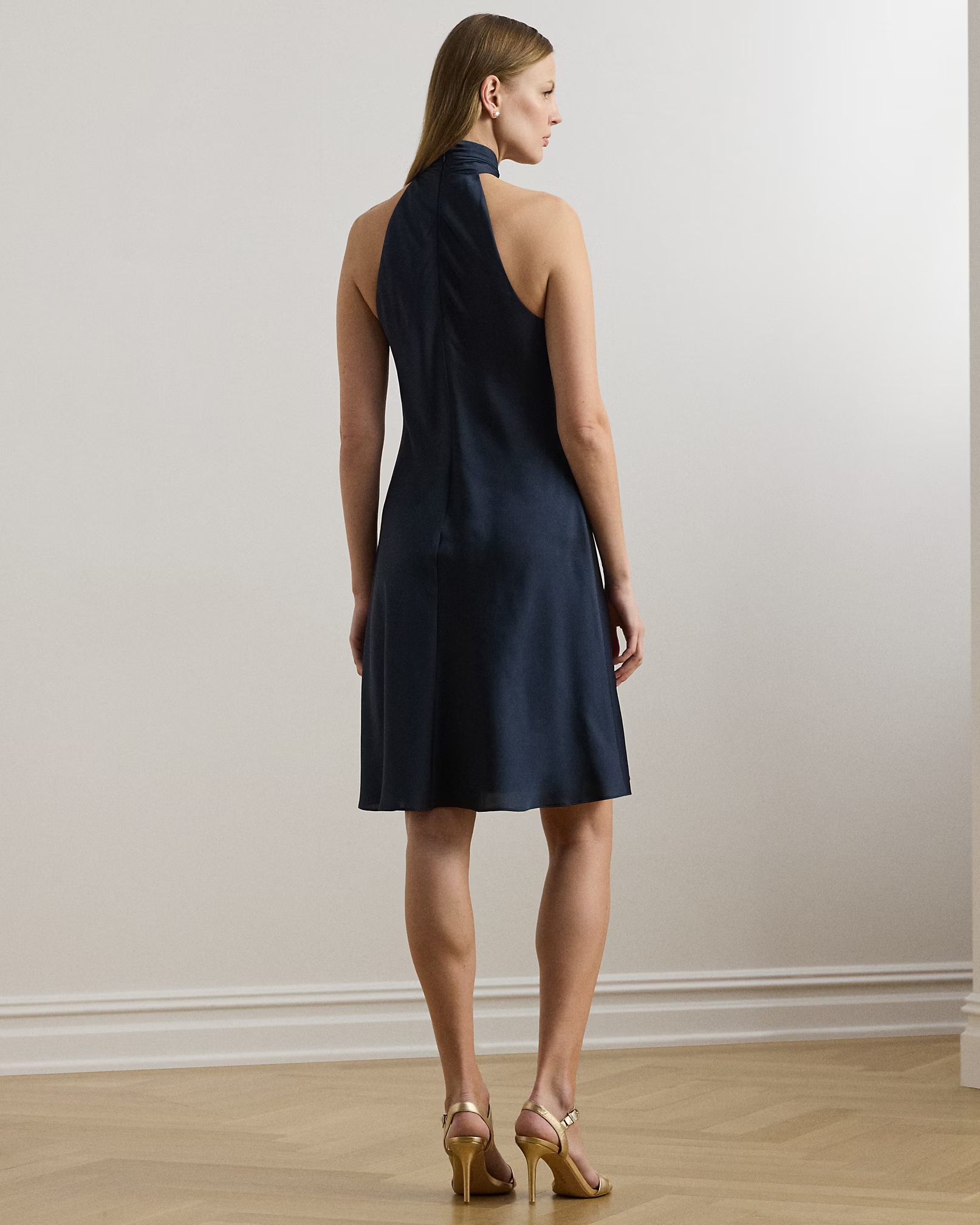 LAUREN RALPH LAUREN - Charmeuse Halter Cocktail Dress