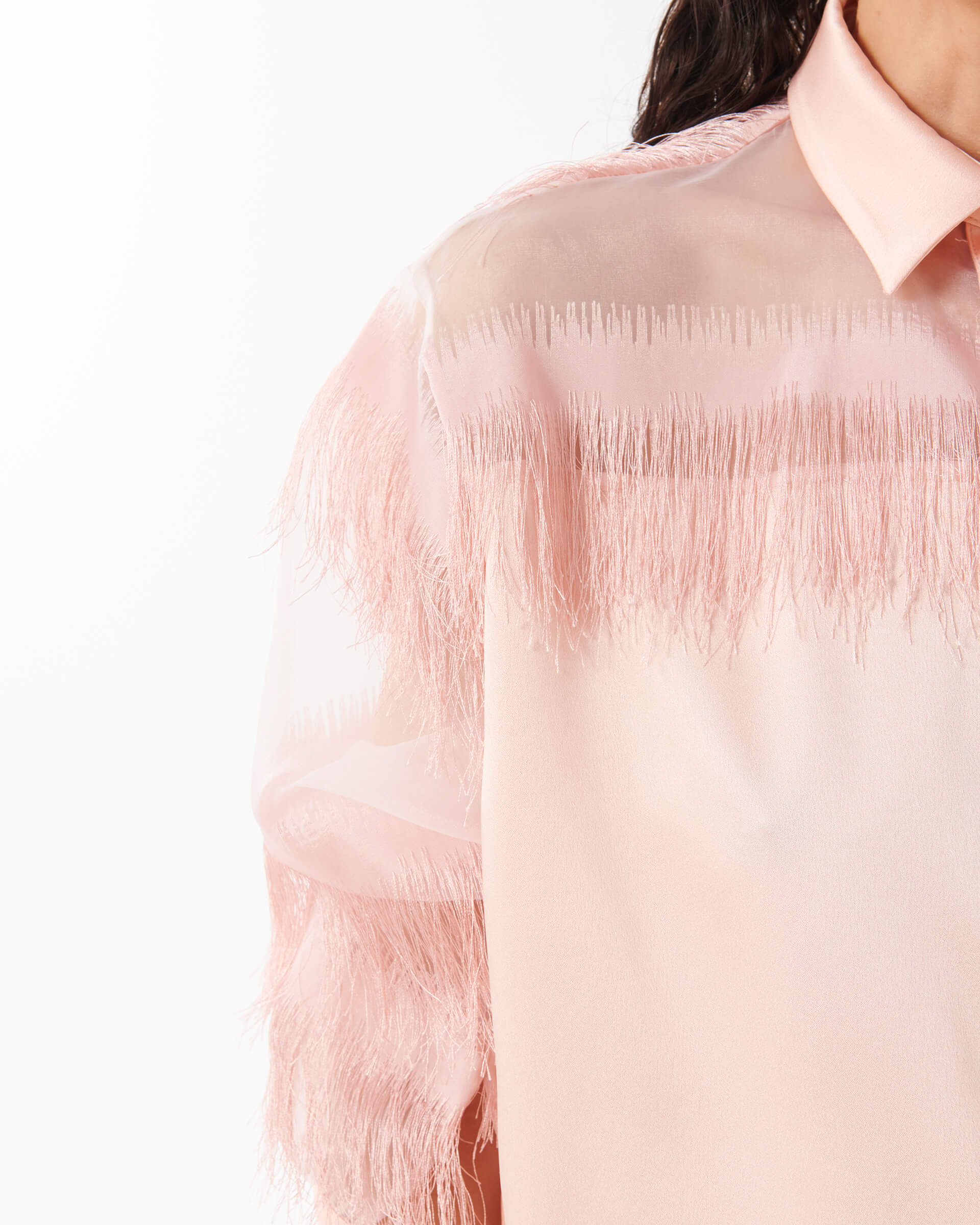BEATRICE - Semi-Transparent Shirt With Fringes