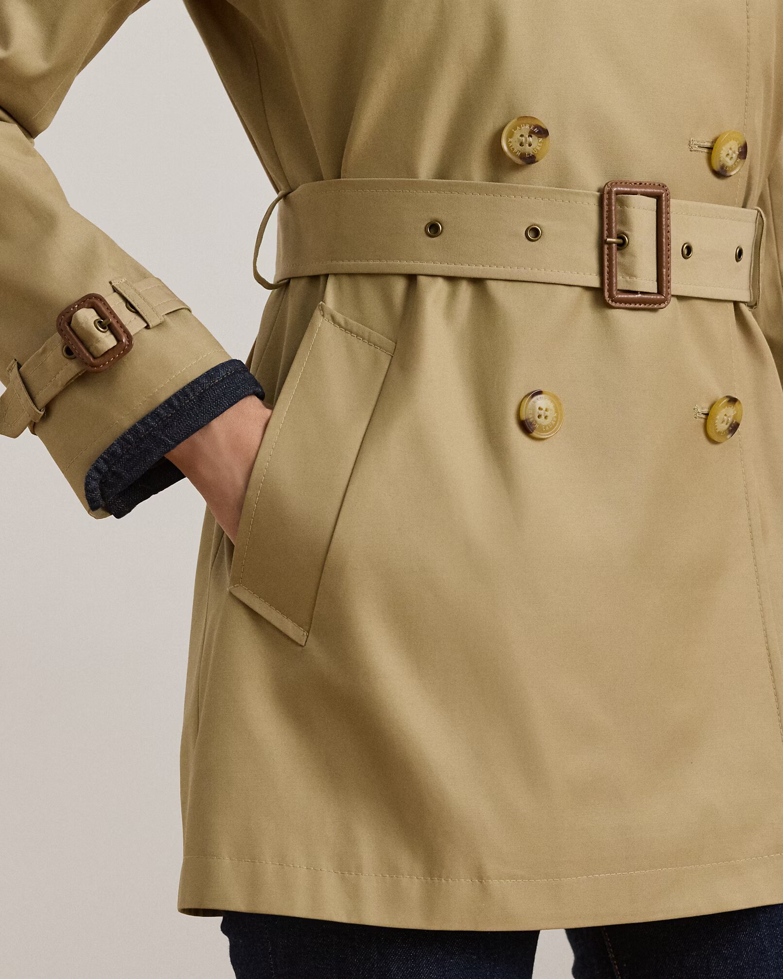 LAUREN RALPH LAUREN - Double-Breasted Cotton-Blend Trench Coat