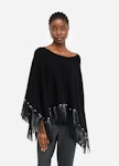Poncho With Fringes And Studs
