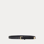 Pebbled Leather Skinny Belt