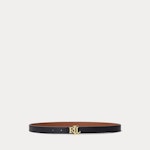 Logo Reversible Leather Skinny Belt