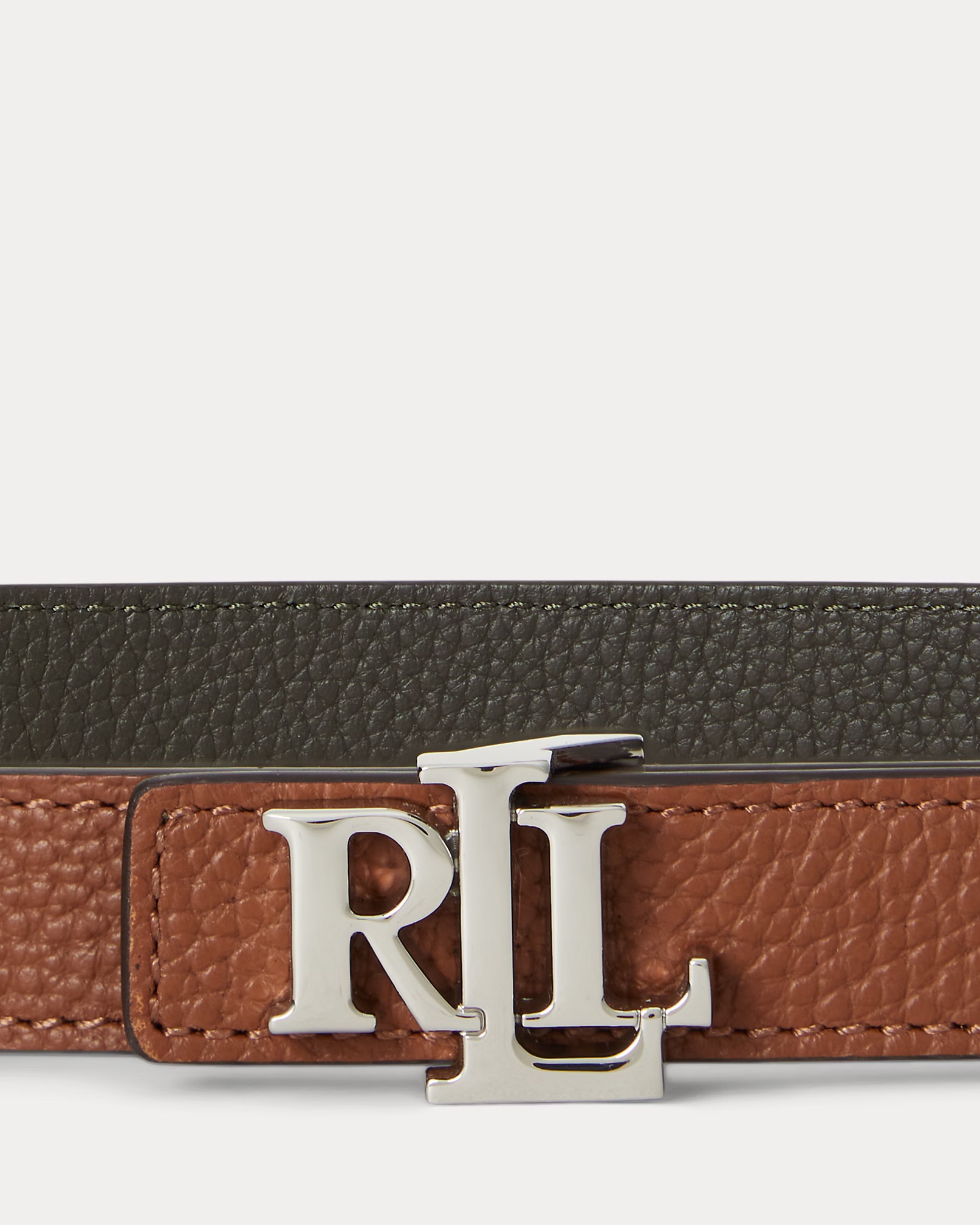 LAUREN RALPH LAUREN - Logo Reversible Leather Skinny Belt