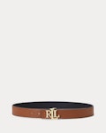 Logo Reversible Pebbled Leather Belt