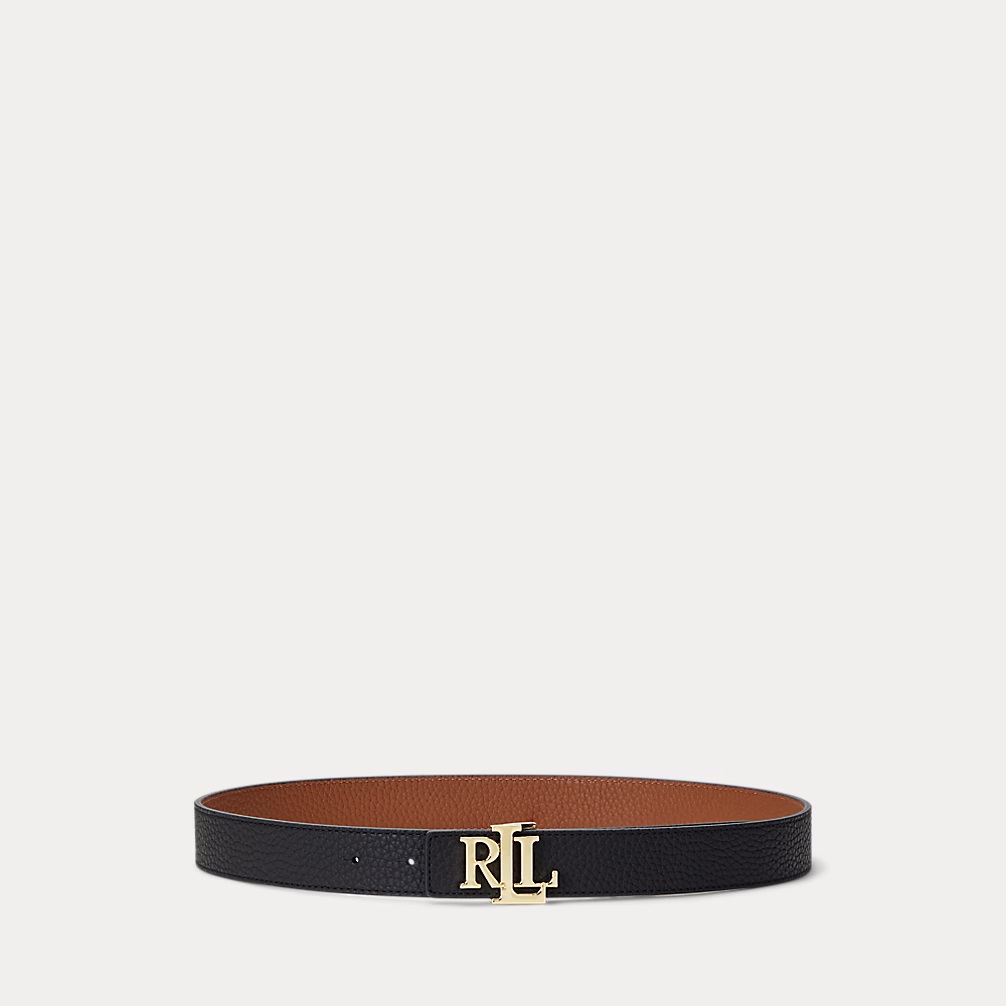LAUREN RALPH LAUREN - Logo Reversible Pebbled Leather Belt