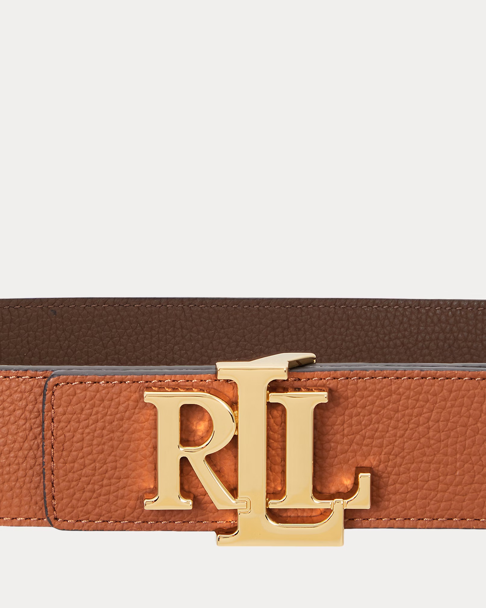 LAUREN RALPH LAUREN - Reversible Pebbled Leather Wide Belt