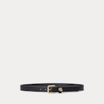 Logo-Keeper Leather Skinny Belt