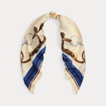 Belting-Print Wool-Silk Square Scarf