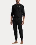 Waffle-Knit Henley Sleep Shirt
