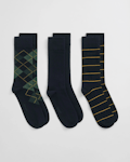 3-Pack Argyle & Striped Socks
