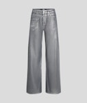 Metallic Wide Leg Denim Pants