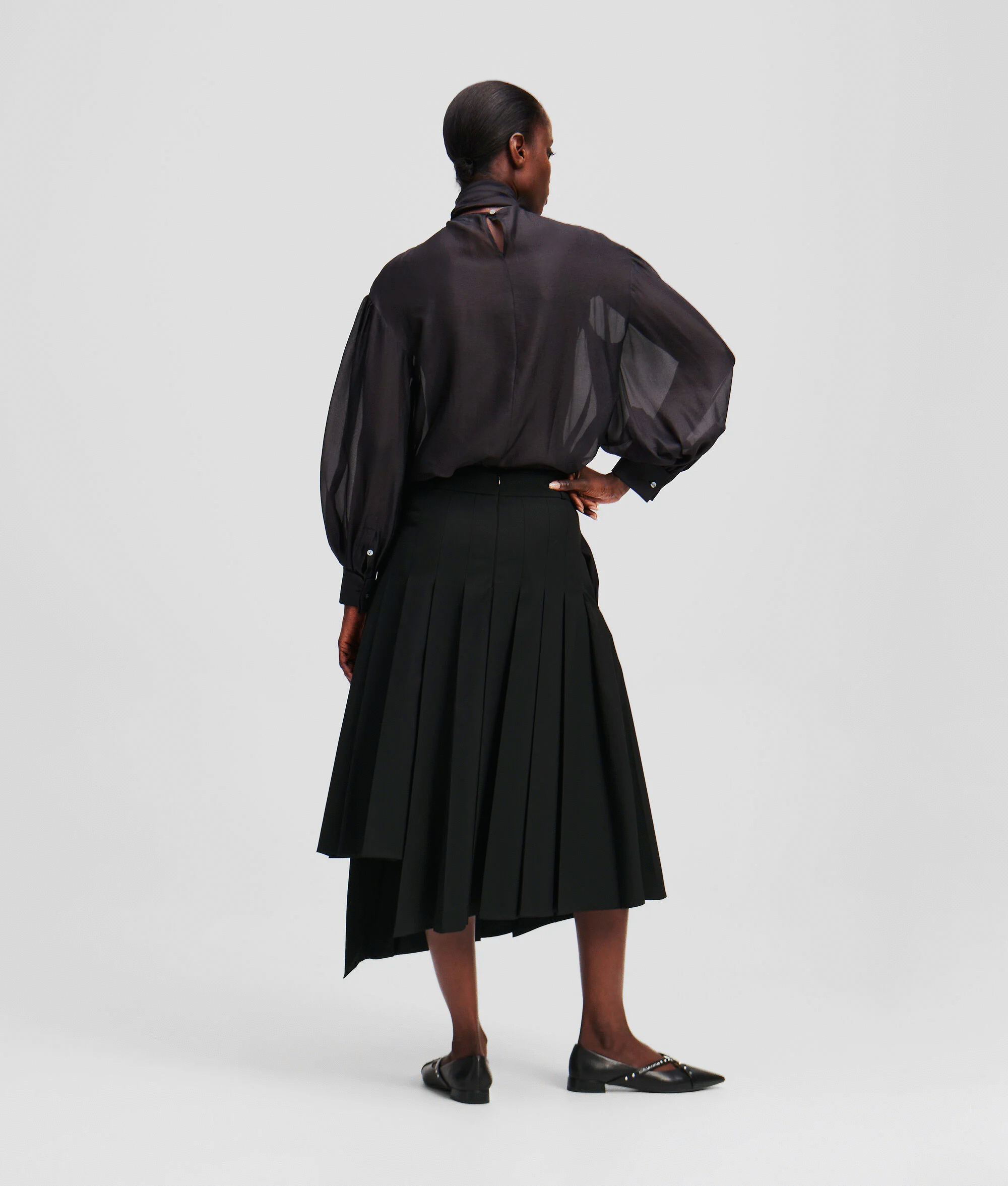 KARL LAGERFELD - Pleated Woven Skirt