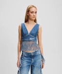 Fringed Denim Top