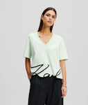 Karl Signature Hem V-Neck Tshirt