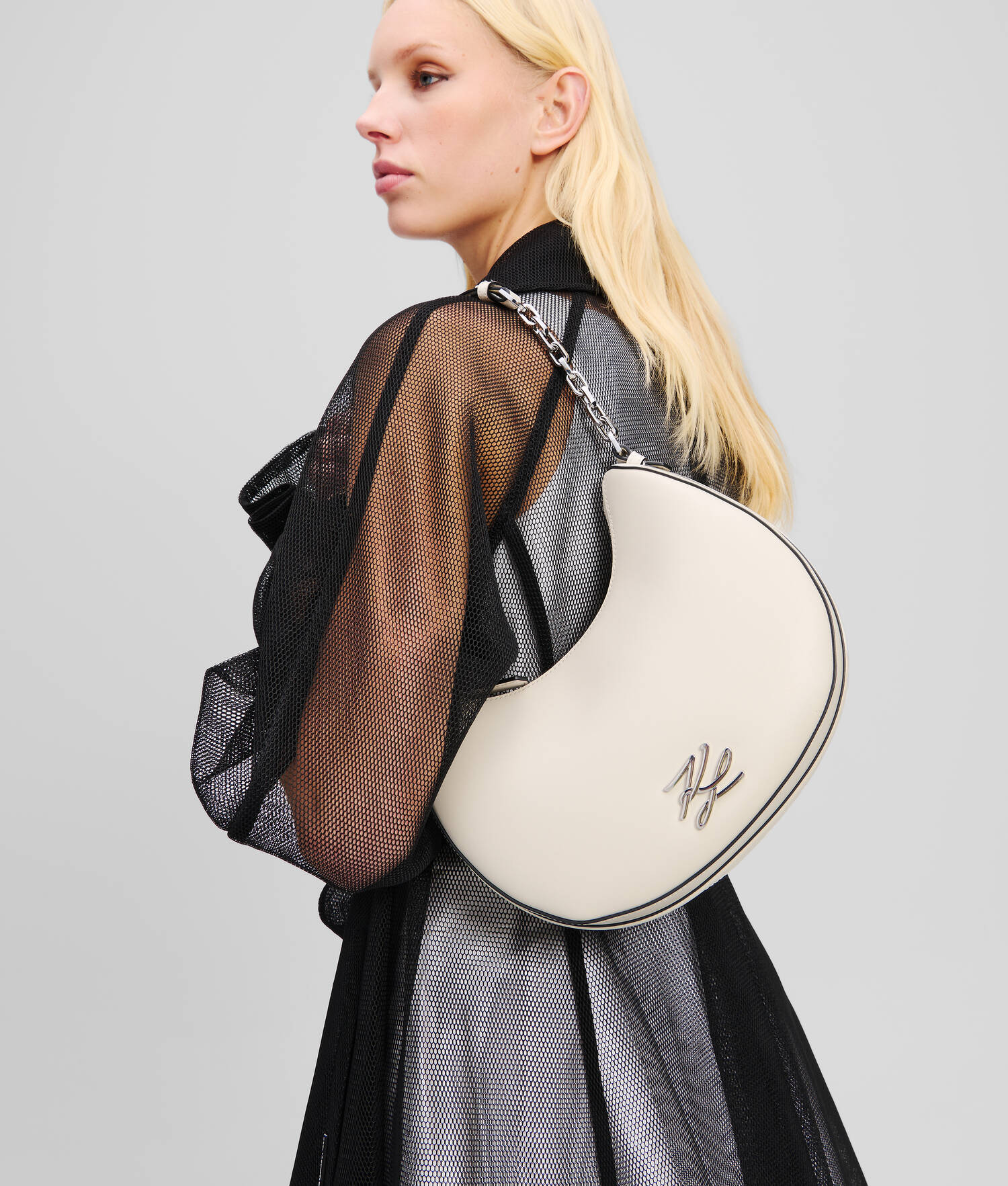 KARL LAGERFELD - Autograph Moon Shoulder Bag