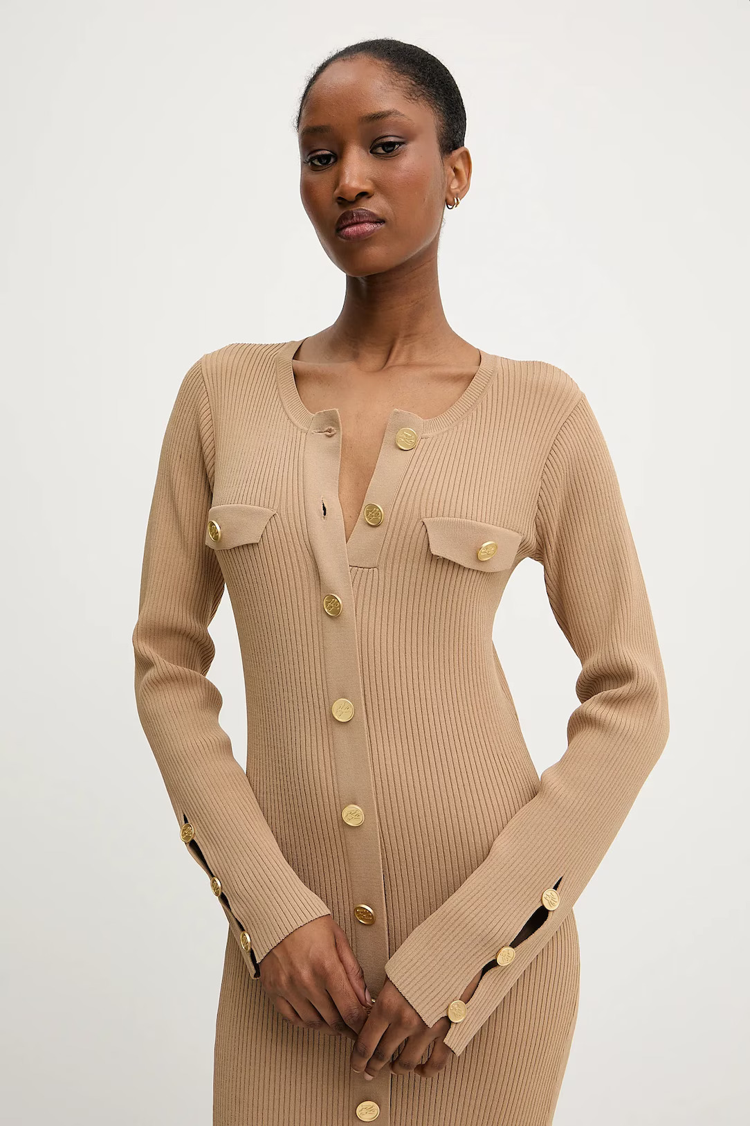 KARL LAGERFELD - Elegant LongSleeved Knit Dress