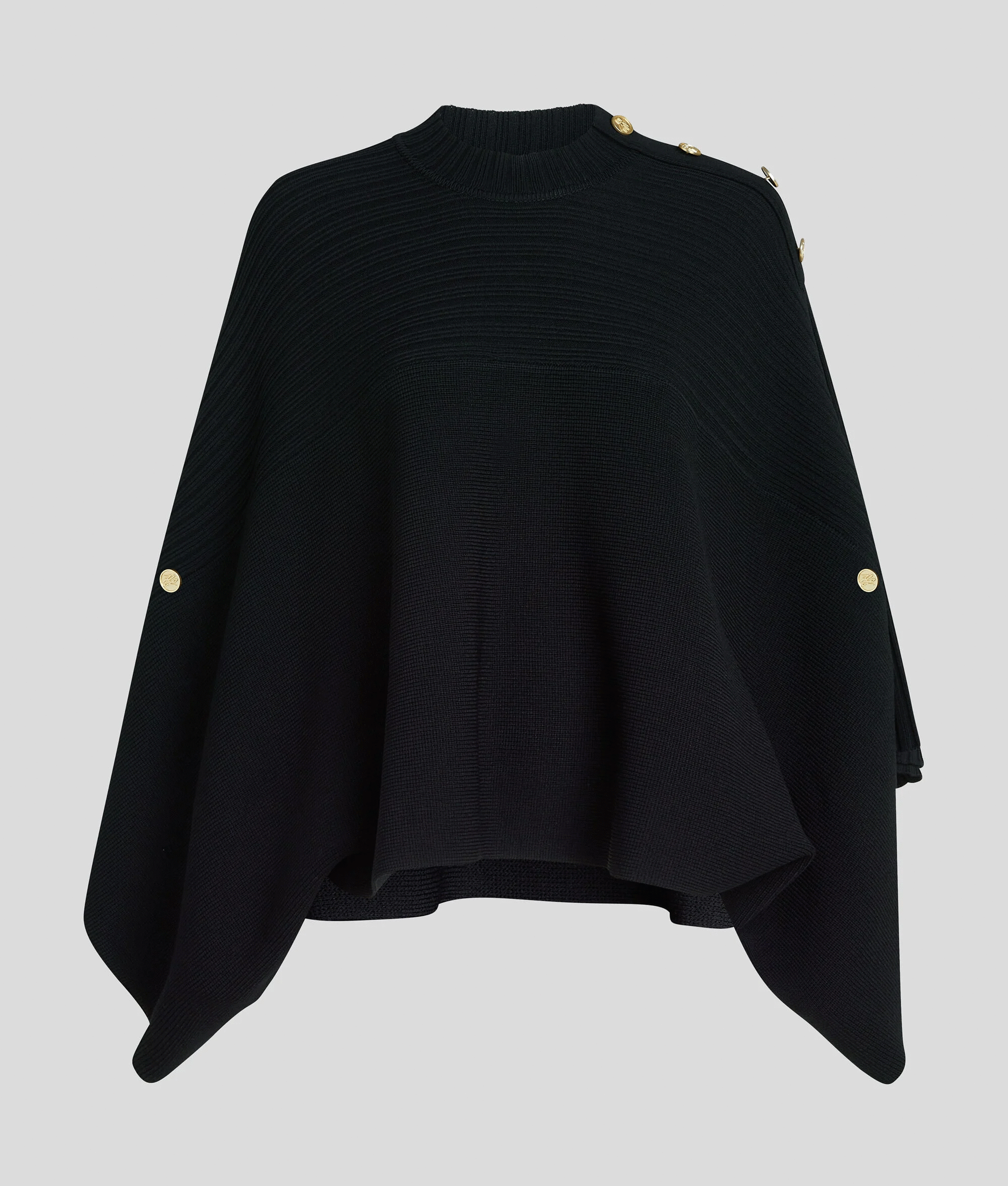 KARL LAGERFELD - Rib Knit Poncho