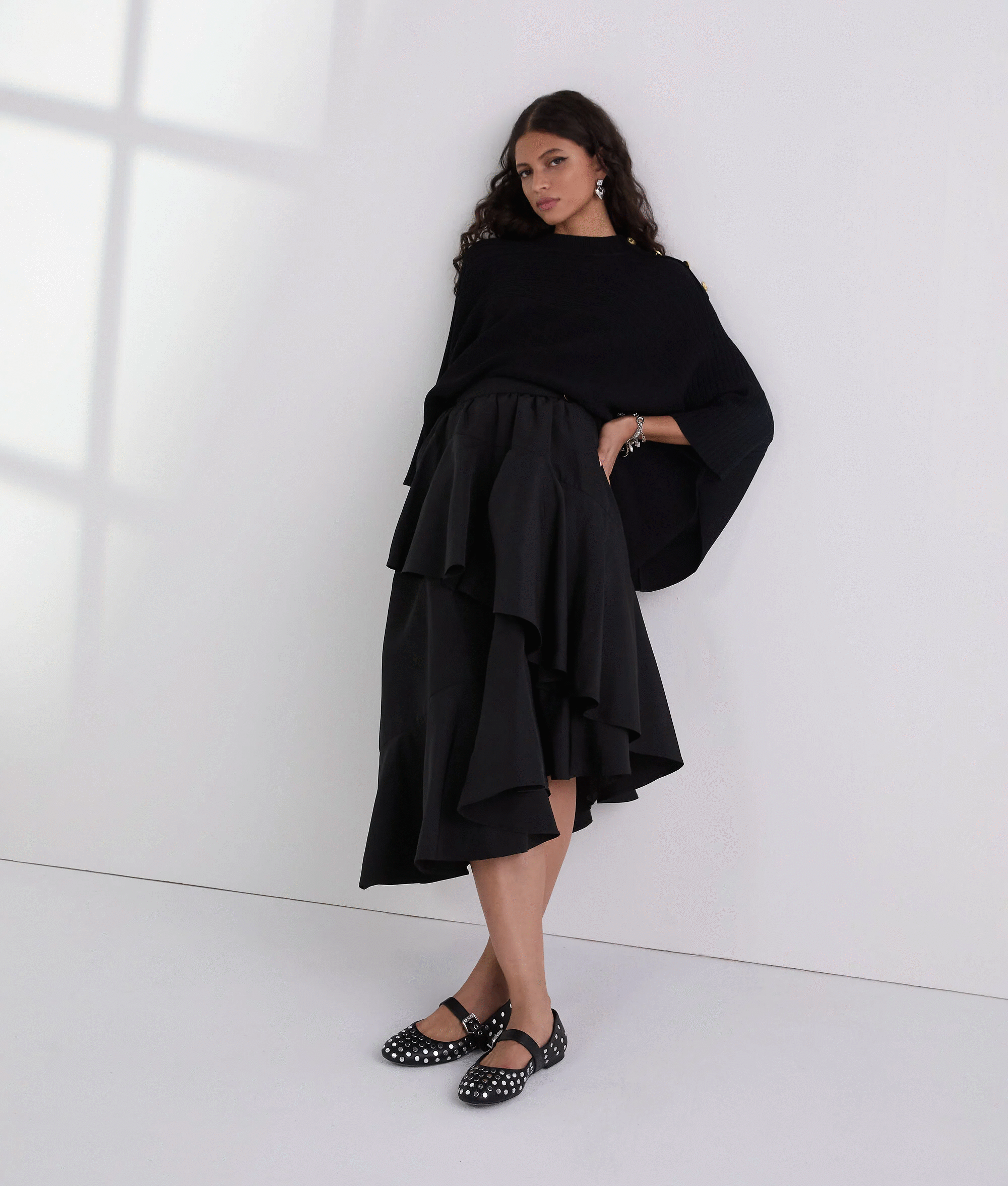 KARL LAGERFELD - Rib Knit Poncho