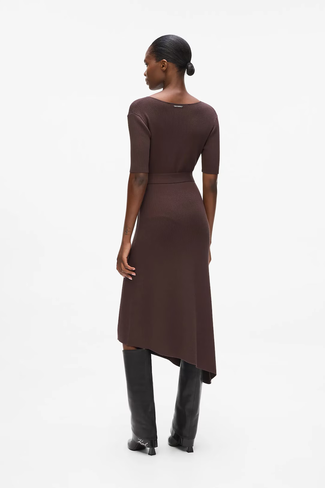 KARL LAGERFELD - Belted Knit Dress