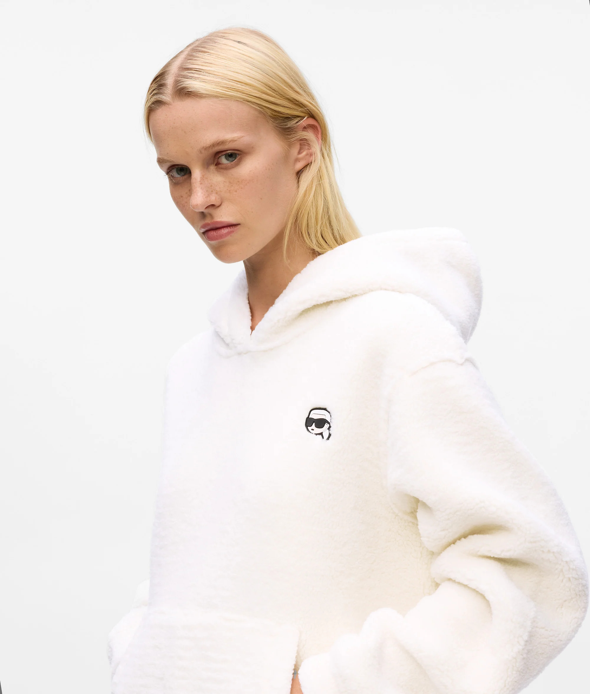 KARL LAGERFELD - Ikon Patch Teddy Hoodie