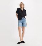 Mid Thigh Short Lw Light Indigo - Worn In