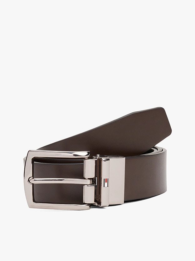 TOMMY HILFIGER - Denton Reversible Square Buckle Leather Belt