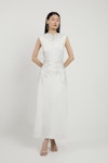 Beaded And Embellished Ponte Jersey Midi Dress