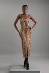 Lace Detail Power Mesh Jersey Maxi Dress