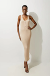 Lux Viscose Rib Jersey Racer Back Midi Dress