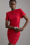 Jersey Crepe Drape Detail Mini Dress