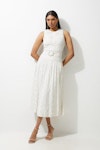 Metallic Thread Beaded Woven Midaxi Dress