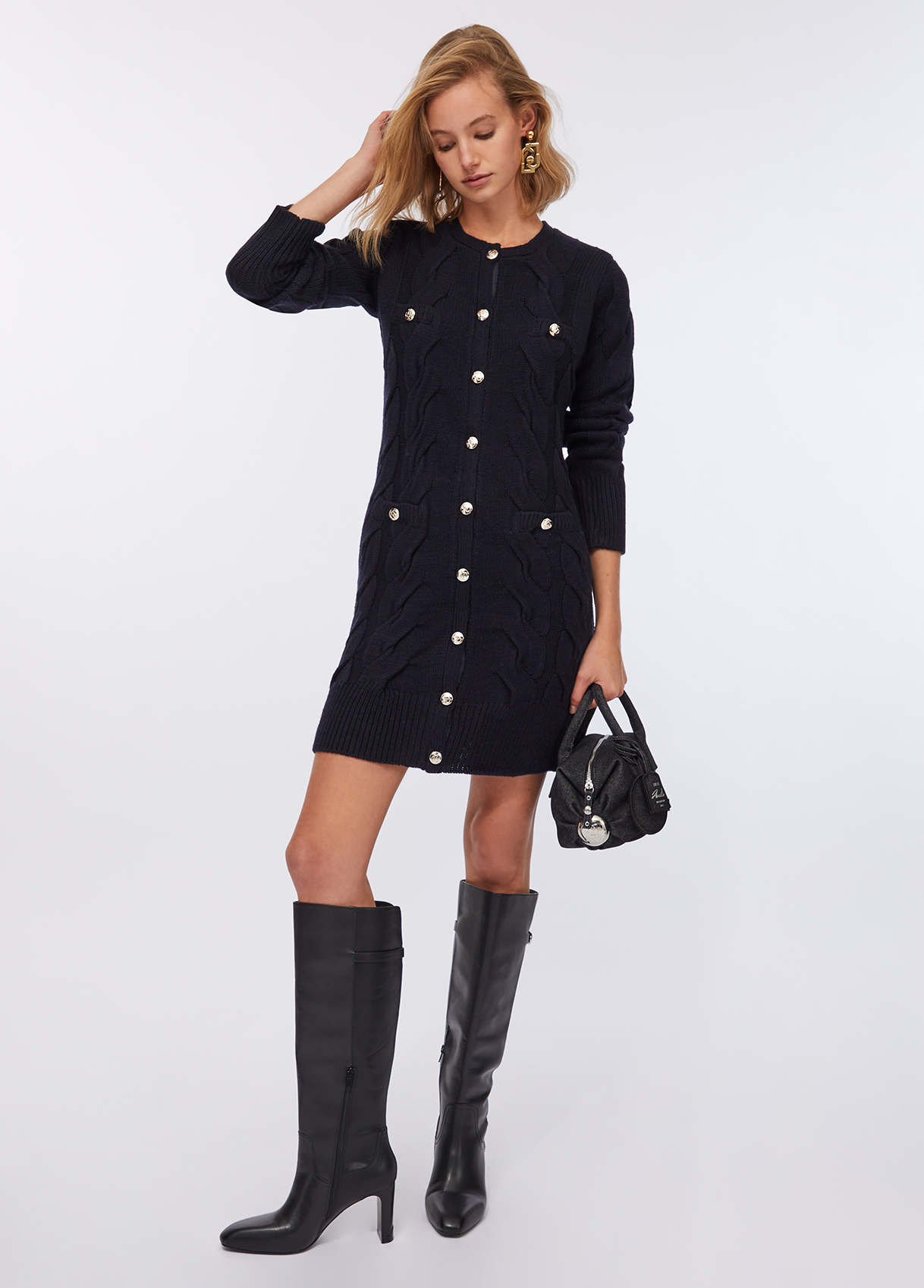 LIU JO - Cable Knit Wool Dress