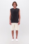 Slub Tank Top With Raw Edges