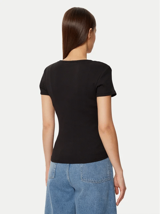 TOMMY HILFIGER JEANS - Button Rib C-Neck