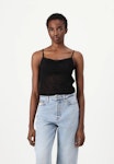 Slim Script Aop Mesh Top