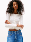 Pointelle Crew Neck Cardigan