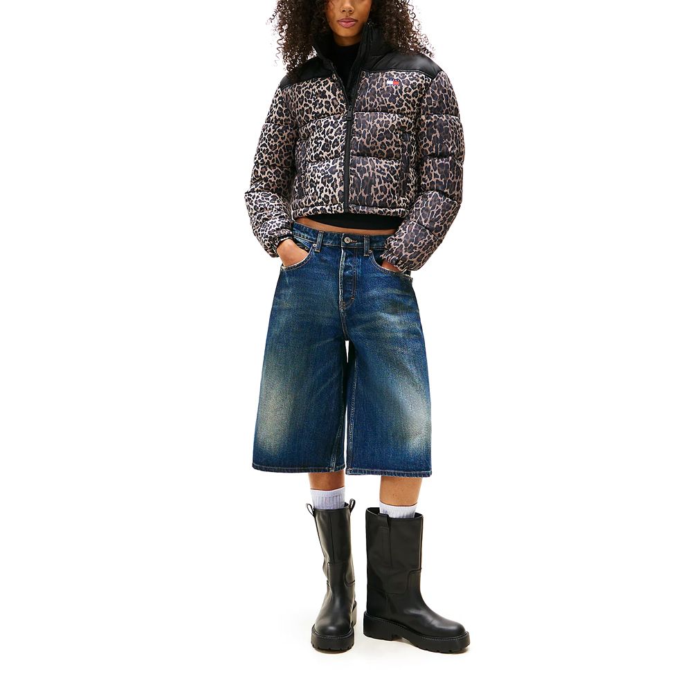 TOMMY HILFIGER JEANS - Cropped Leopard Puffer