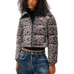 Cropped Leopard Puffer