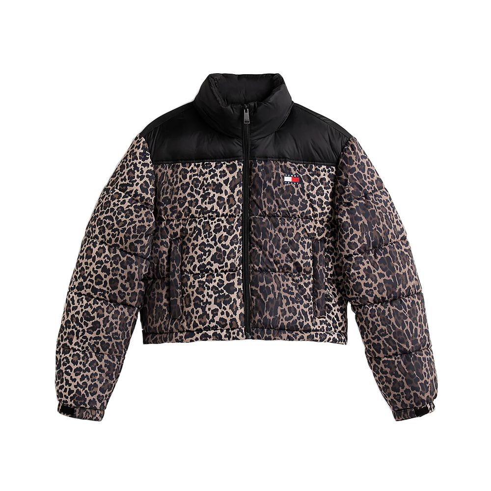 TOMMY HILFIGER JEANS - Cropped Leopard Puffer