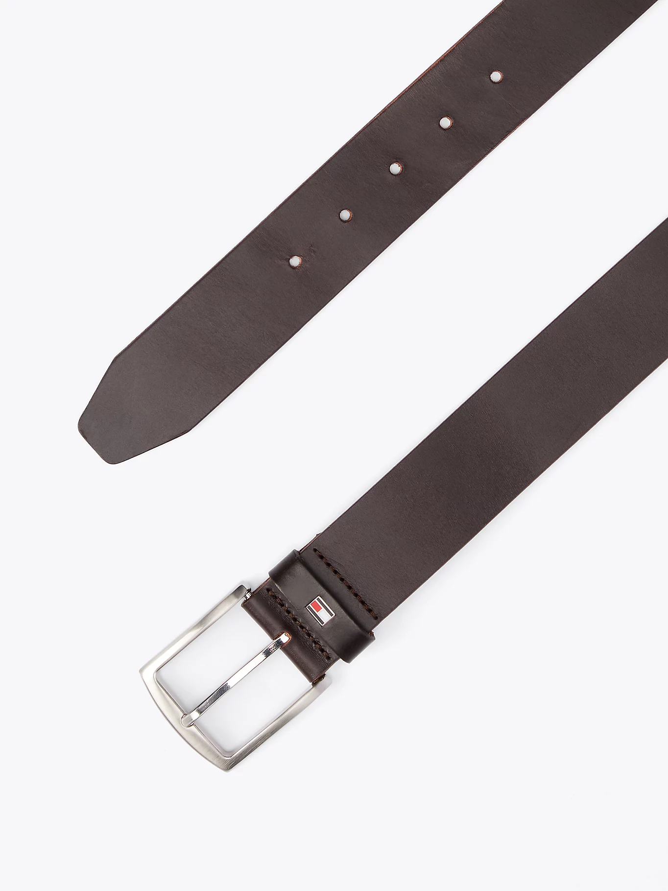 TOMMY HILFIGER - Denton Flag Logo Leather Belt