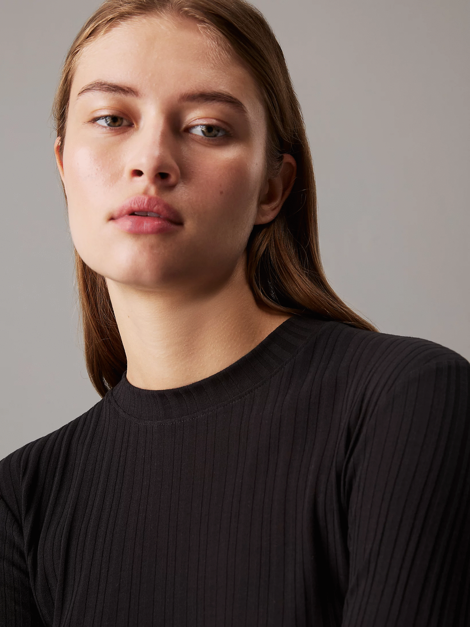 CALVIN KLEIN JEANS - Semi Sheer Rib Slim Top