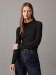 Semi Sheer Rib Slim Top