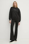 Woven Label Wide Leg Rib Pants